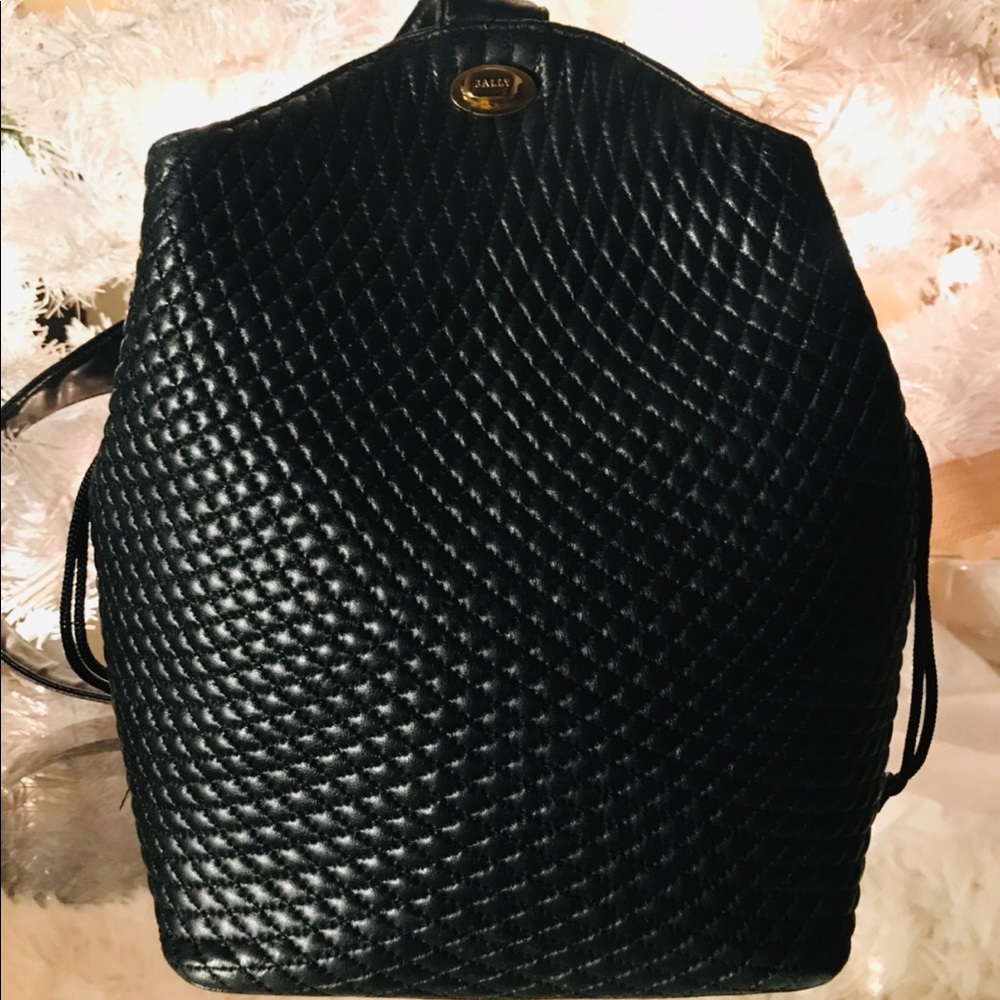 Bally quilted leather one shoulder backpack